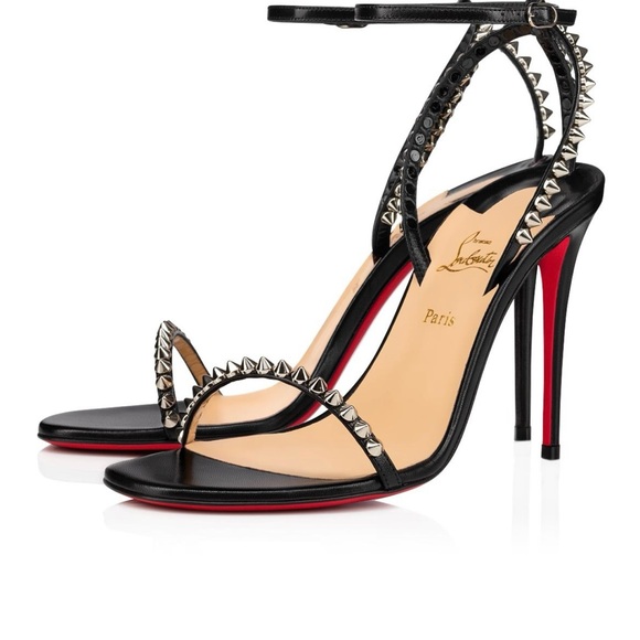 So Me 100 Studded Christian Louboutin Black Leather Heels - Picture 4 of 16